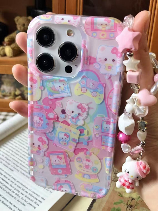 Girly heart kitty-iPhone Case