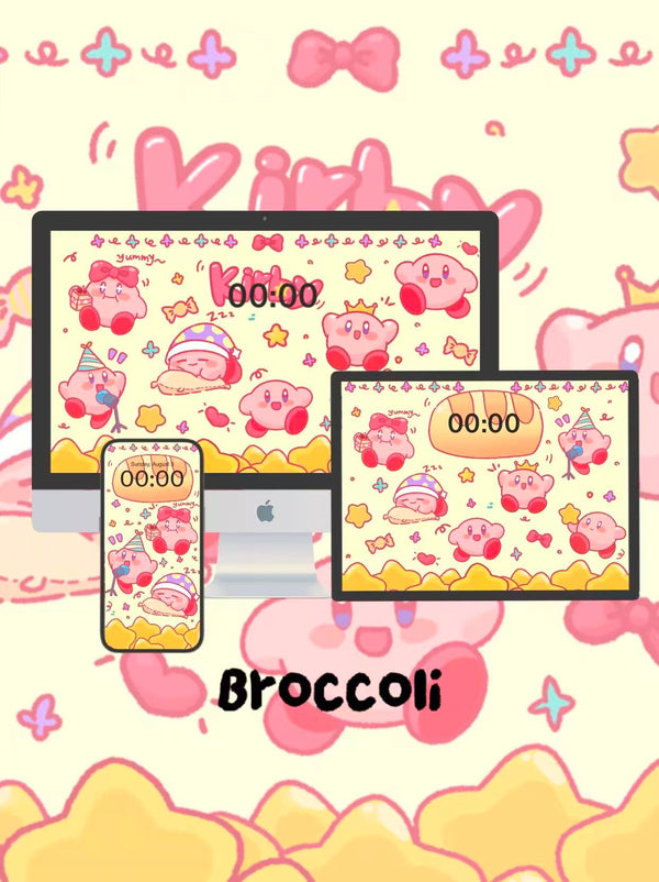Copy Kirby's Party Mode: Eat ♡ Sing ♡ Sleep 🌟Phone / ipad / pc wallpaper（152)