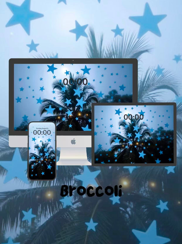 Blue Star in the Gloom ☁️Phone / ipad / pc wallpaper（163)