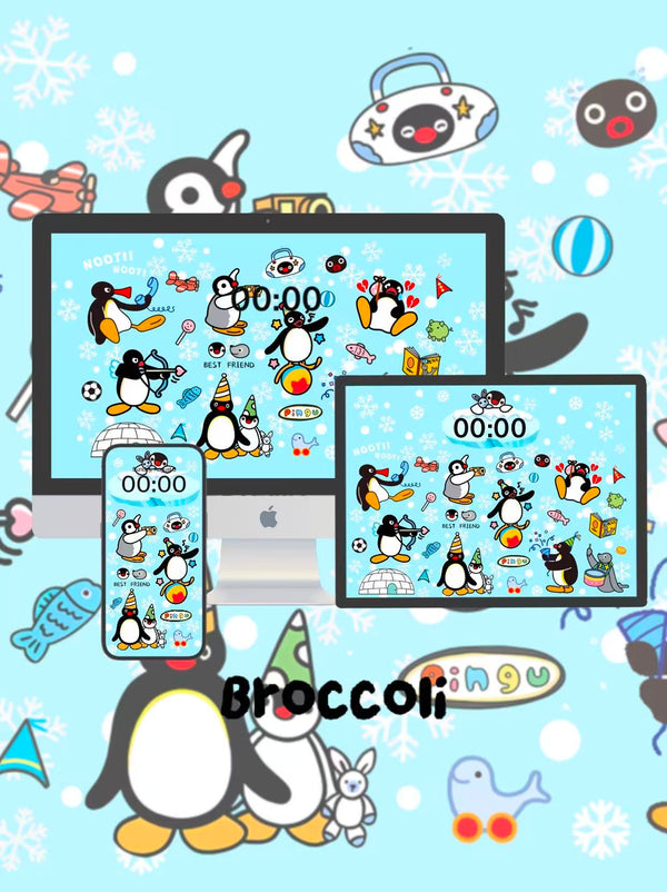 Pingu’s Winter Mission: Spread the Cuteness! 🌨️Phone / ipad / pc wallpaper（186)