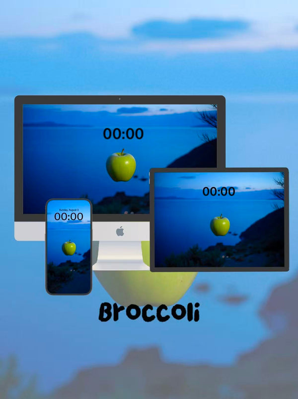 A green apple’s hymn to the tranquil blue hour🍏Phone / ipad / pc wallpaper（203)