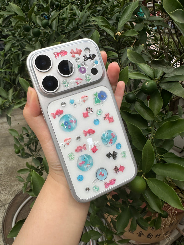 3D handmade glue stickers+  Transparent mobile phone case