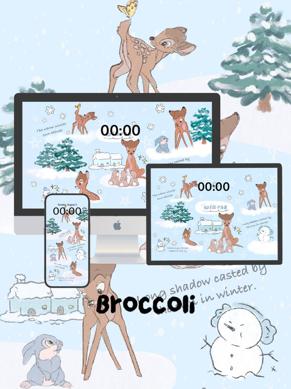 Bambi's Frosted Forest Tale 🍂 Phone / ipad / pc wallpaper（217)