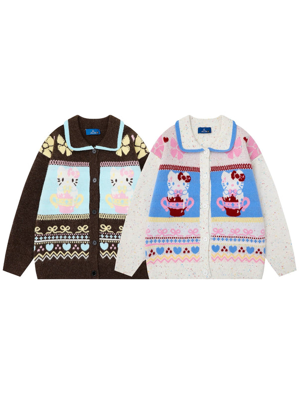 Cute K-Style Kitty Knit Cardi ✨