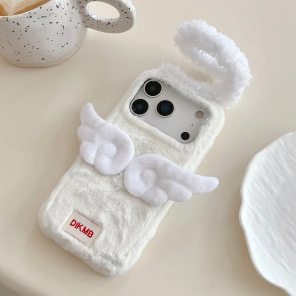 Furry phone case with white angel wings 🪽🫧Phone Case (No Shipping Costs Worldwide)