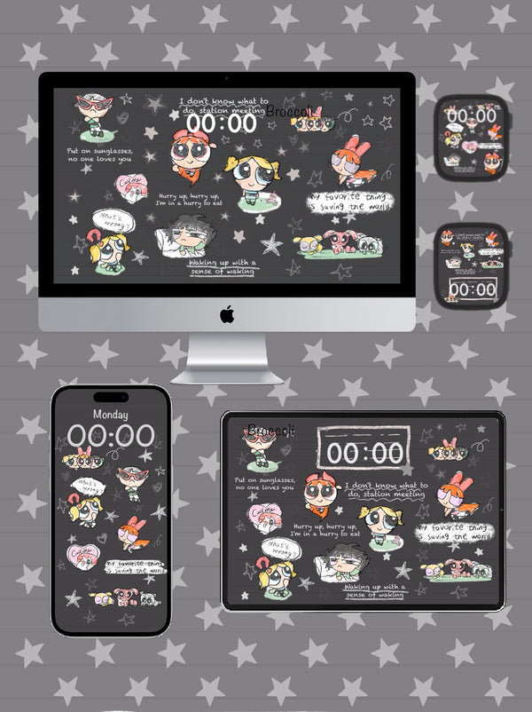 Powerpuff Girls 📔 Dark mode Phone / ipad / pc /iwatch wallpaper（66）
