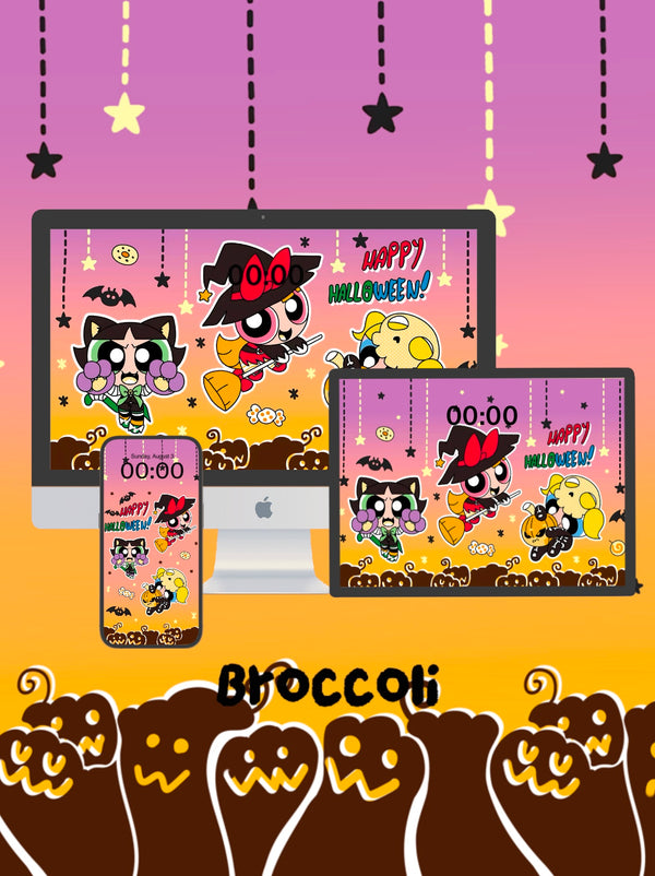 🎃Trick or treat, Halloween Powerpuff Girls wallpaper. Phone / ipad / pc wallpaper（224)