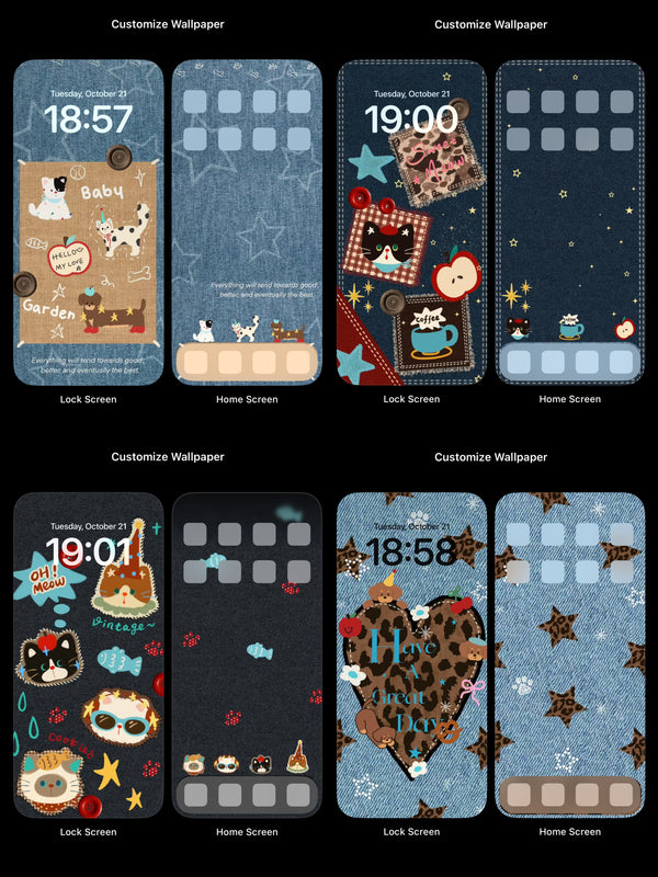 Cowboy-themed animal phone wallpapers - 8 sets (lock screen + home screen) Download wallpaper through a Google Drive link（225）