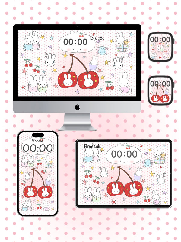 Miffy cherry 🍒 Phone / ipad / pc /iwatch wallpaper（69)