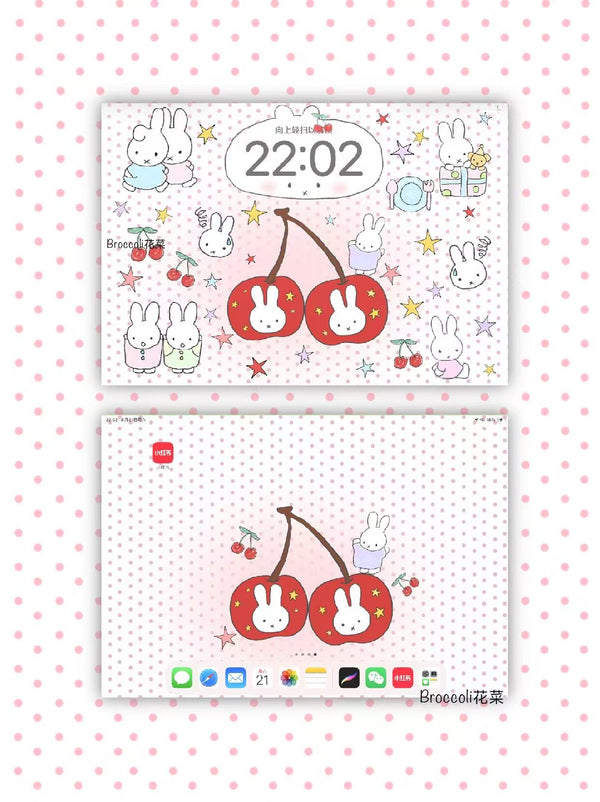 Miffy cherry 🍒 ipad wallpapers(06)