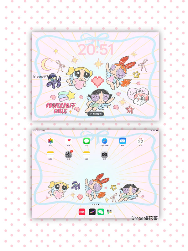 Powerpuff Girls ๑🤍๑ ipad wallpaper(13)