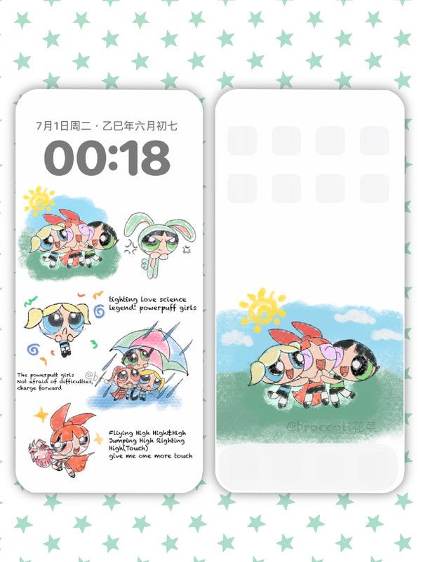 ꒰🏝️🍧꒱ 🏄🏻‍♀️ Powerpuff Girls phone wallpaper (23)