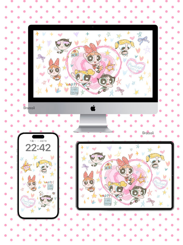 Powerpuff Girls Love Bomb Wallpaper Phone / ipad / pc wallpaper（31）
